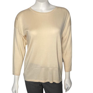 Zoran Ecru  long sleeved sweater S/M, quiet luxury, CBK, old money, minimalist